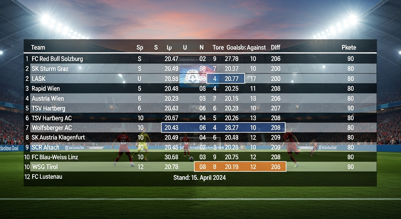 Österreichische Fußball-Bundesliga Tabelle – Aktuelle Übersicht und Analyse