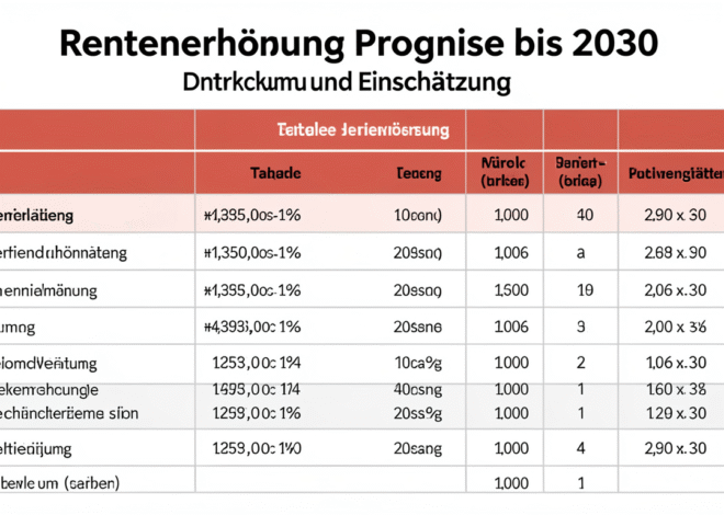 Rentenerhöhung Prognose bis 2030 – Tabelle, Entwicklung und Einschätzung